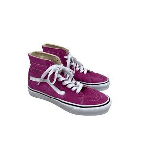Vans High Top Sneakers in Bright Magenta with White Stripe
